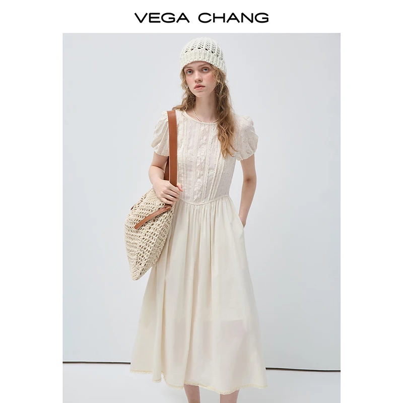 

Новое женское платье Vega Chang в французском стиле, весна-осень, жаккардовое, из чистого хлопка, длинное