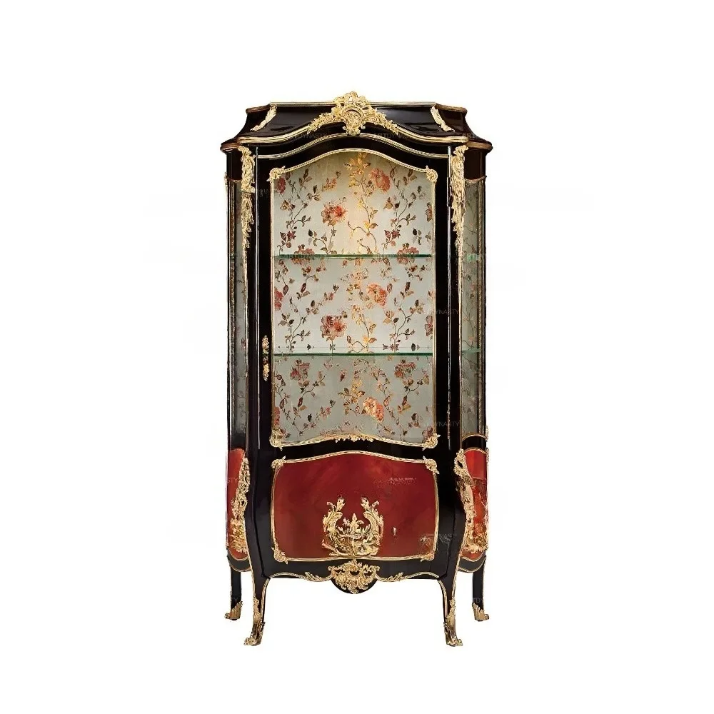 luxury living room furniture kitchen decorative bookcase wooden wine glass display cabinet style kitchen wooden 1pc