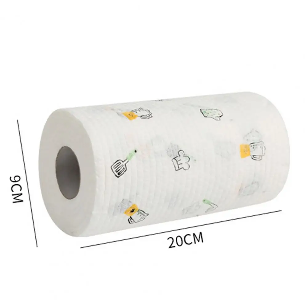 50/100/200PcsRoll Kitchen Paper Towel Super Water Oil Absorbent Food Grade Tear-off Reusable Washable Lazy Rag Dishwashing Cloth