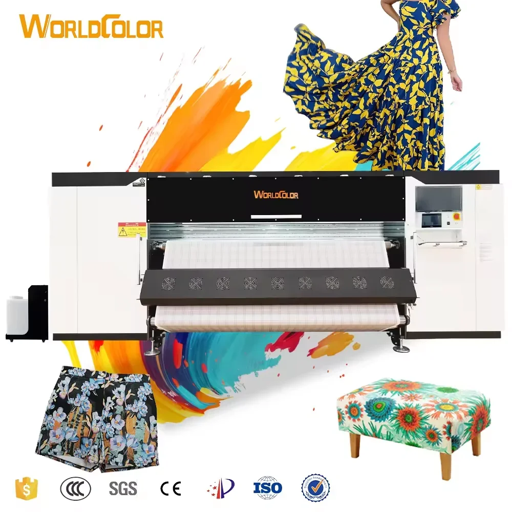 Industrial Sublimation Printer 3.2m Large Format 15/16pcs I3200 Heads Heavy Duty For Garment Factories Ink Type Included