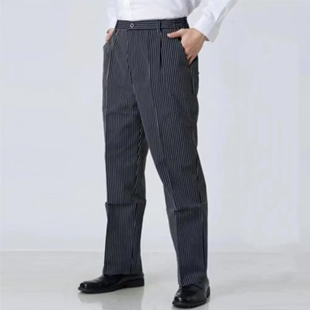 Unisex Chef Broek Comfortabele Functionele Chef-Kok Broek Unisex Elastische Taille Ademende Stof Beveiligde Zakken Voor Restaurant Service