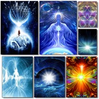 1pc Aura Energy Law Of Attraction Abstract Poster Self-adhesive Art Waterproof Paper Sticker Coffee House Bar Room Wall Decor