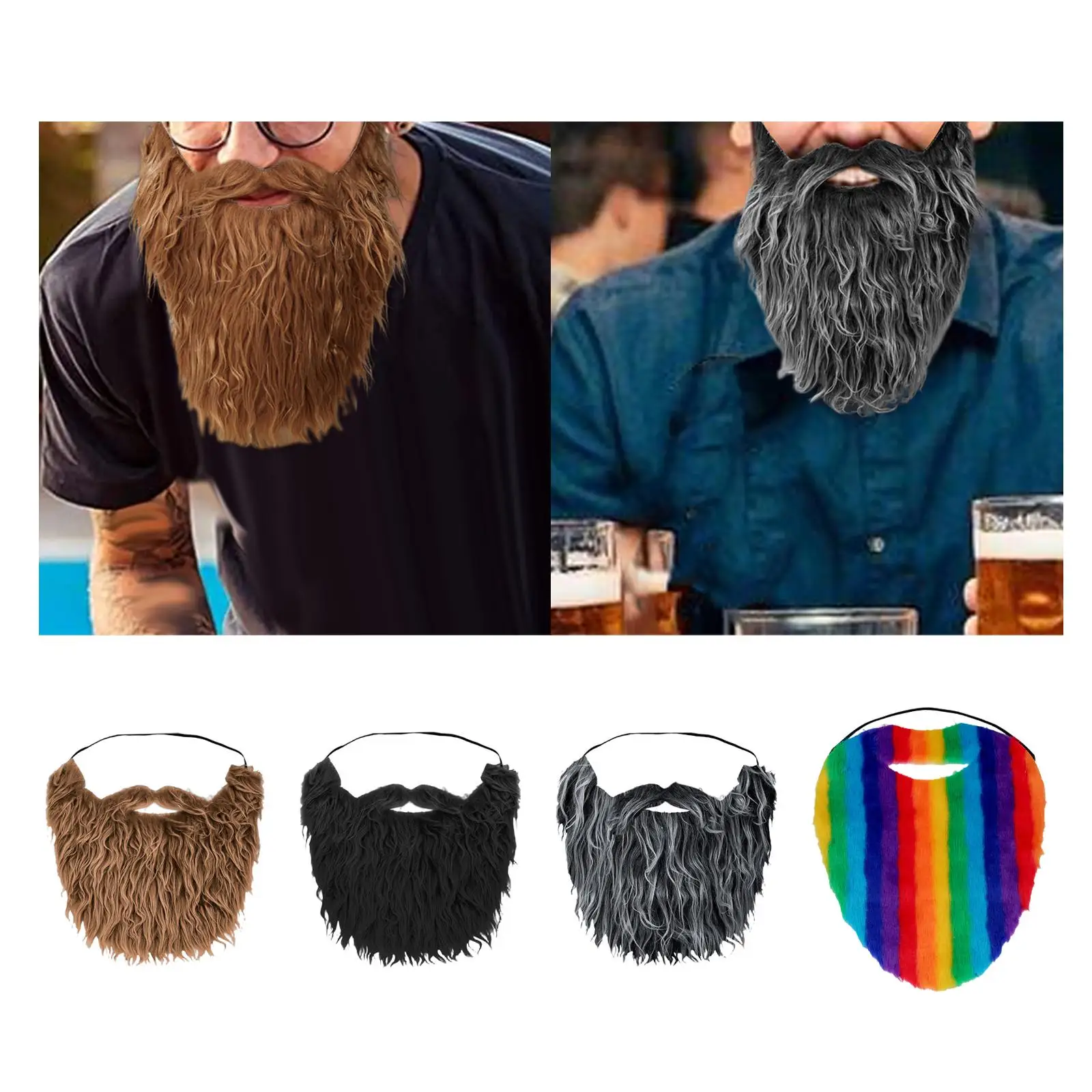 

Halloween Beard Facial Supplies Fake Mustache for Adults and Teens Male Men