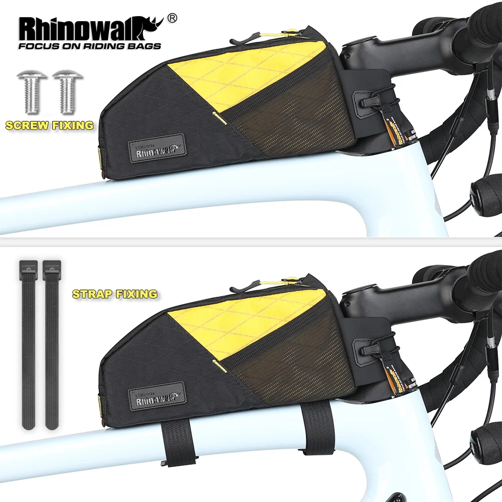 Rhinowalk Bike Top Tube Bag 1.2L Screw fixing For Gravel MTB Bikepacking Bicycle Front Frame Bag Bike Accessories