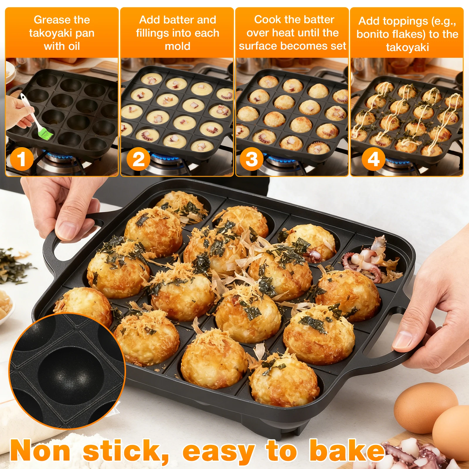 Takoyaki Pan Antiaderente Grig - Takoyaki Pan Cast recensione e prezzo
