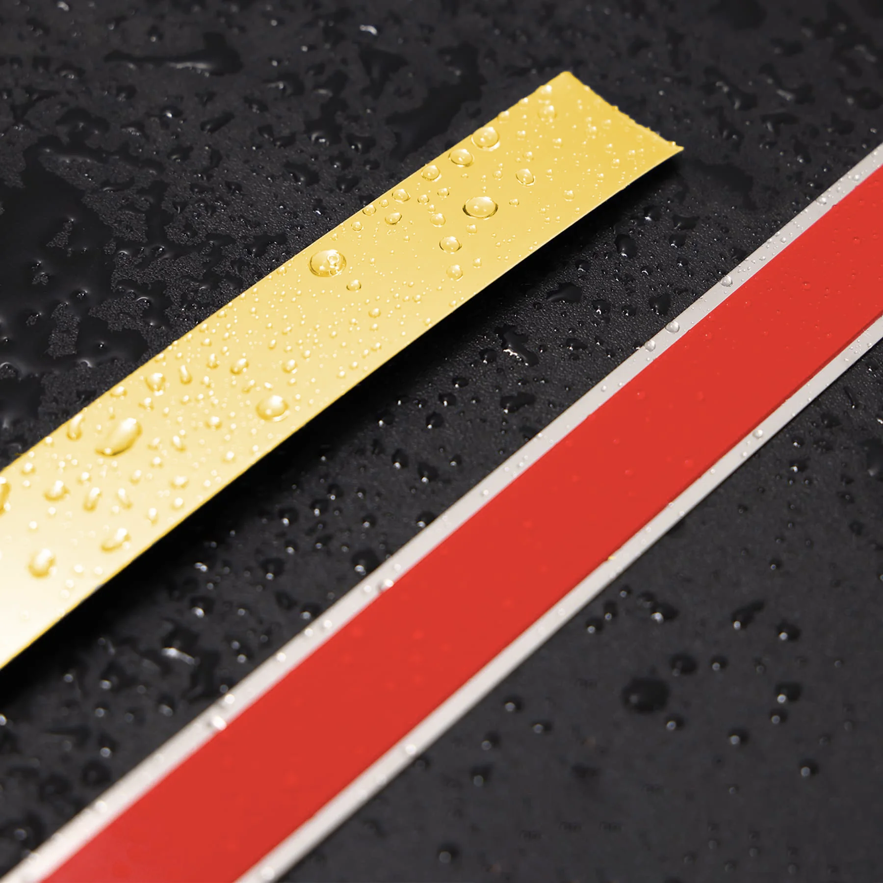 شريط زخرفي مسطح من الفولاذ المقاوم للصدأ بطول 2.5 متر، خط معدني لجدار الخلفية، شريط خصر من التيتانيوم، شريط مسطح. #6