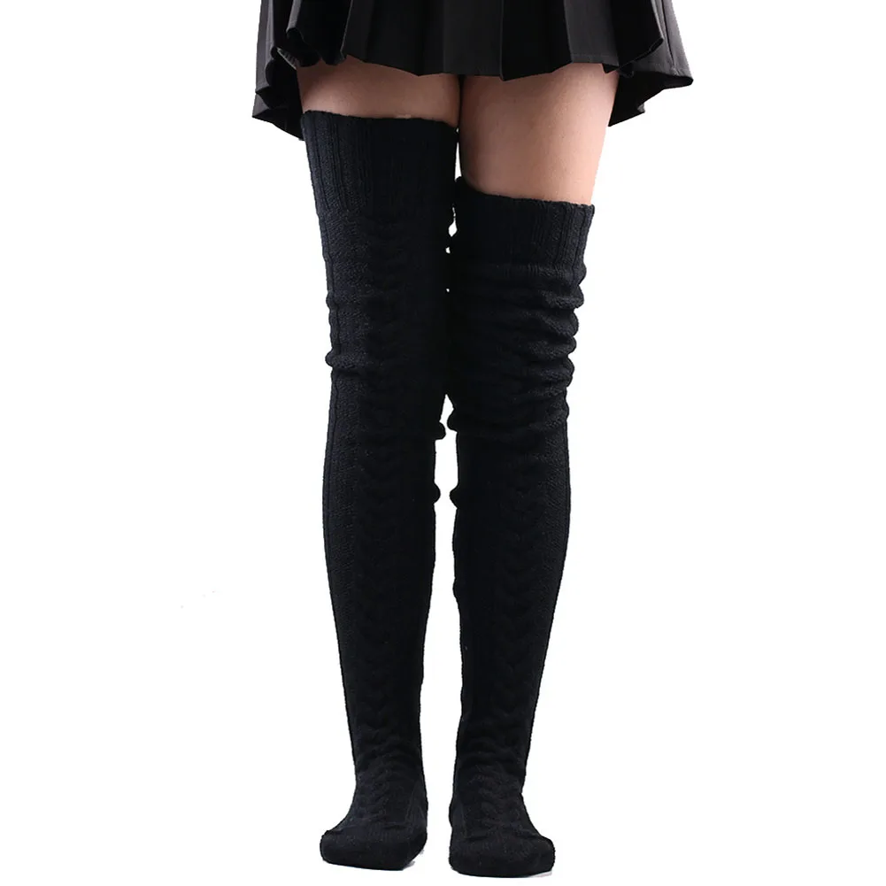 Chilly Weather Thigh Socks Elegant Warm Socks Dark Grey Thigh High Socks Versatile For Occasions Fashion Staple