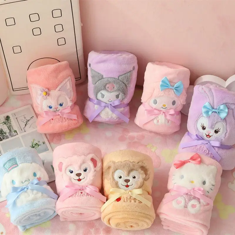 

Summer Cartoon Sanrio Roll Blanket Melody Laurel Dog Air-conditioned Blanket Office Lunch Break Cover Hello Kitty Kulomi Shawl
