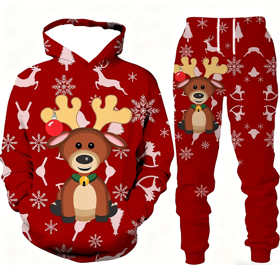 Zestaw dresowy Derpy Tiger Two Piece Hoodie Kpop Demon Hunters z nadrukiem 3D, męski i damski, modny zestaw bluza z kapturem + spodnie, 2-częściowy zestaw męski, sportowy dres.