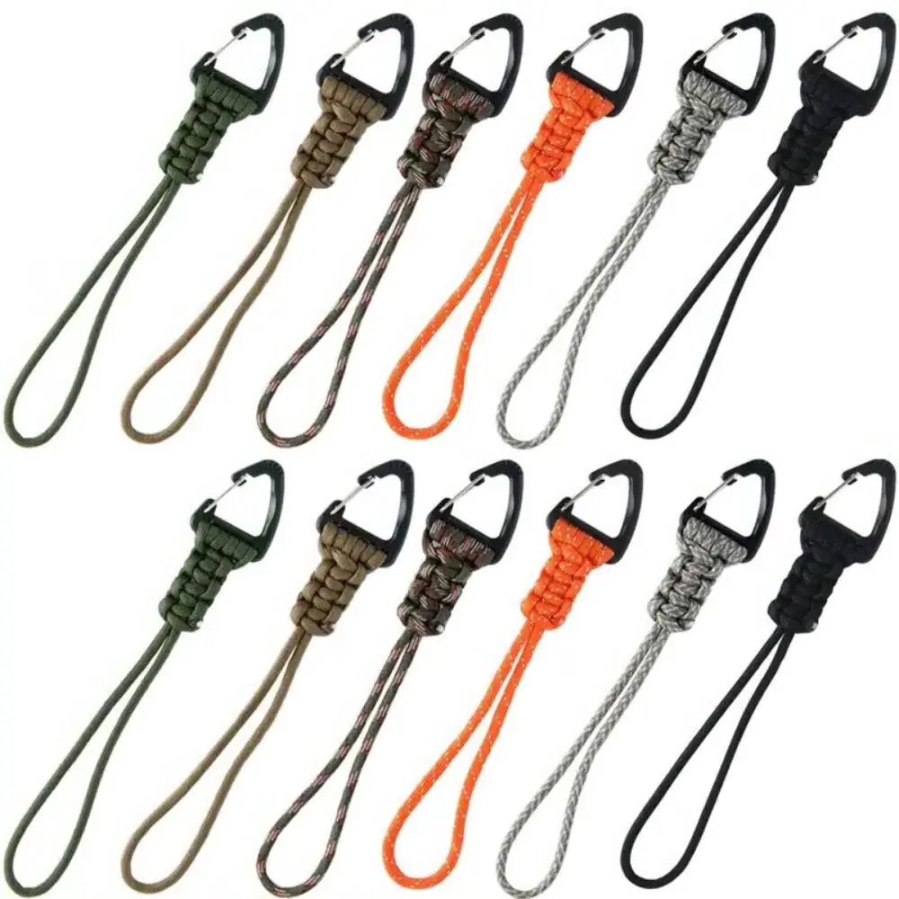 

Triangle Buckle Paracord Keychain Anti-lost Multifunctional Braided Woven Keychain 20cm Stable Parachute Cord Carabiner Camping