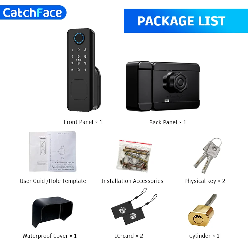 Fingerprint Electric Rim Lock TTLock App Outdoor Lock Remote Control Power Saving Heat-Resistant Smart Door Lock Code Key