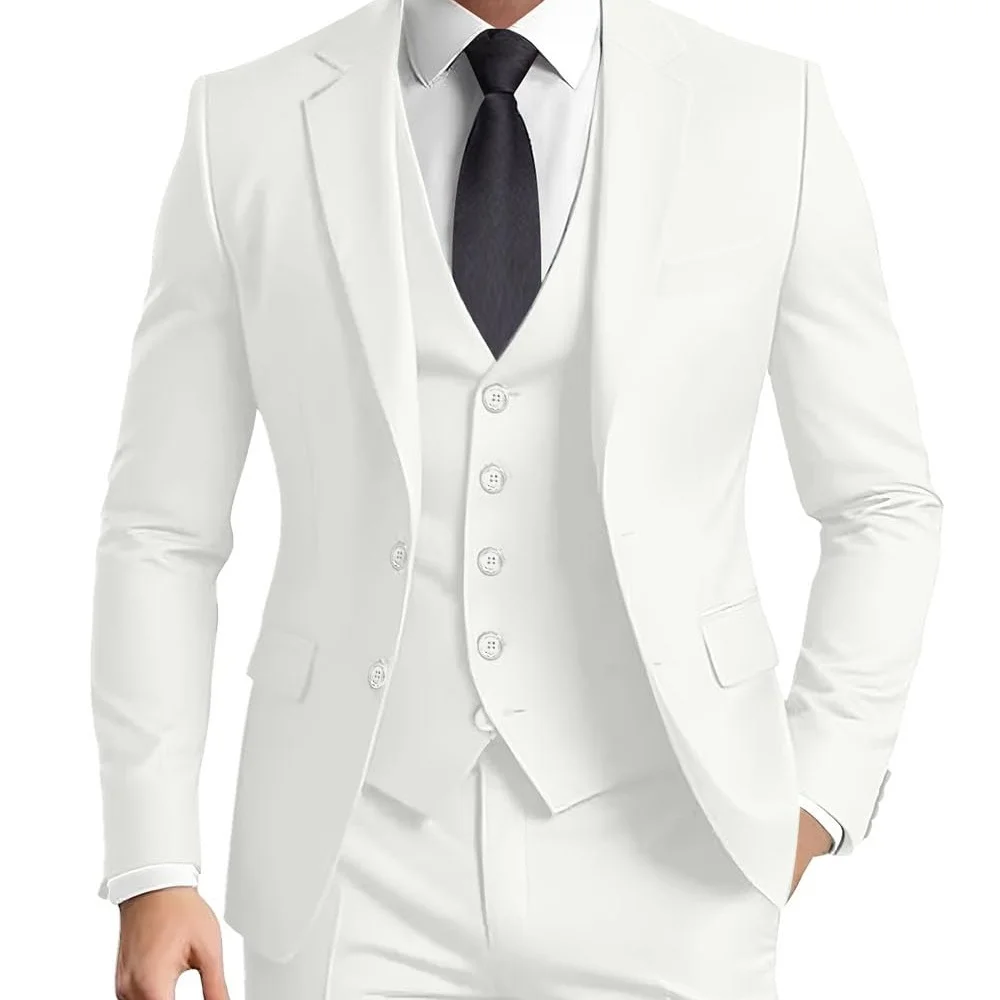 بدلة تيرنو باللون الأخضر للرجال مع طية صدر السترة من 3 قطع مجموعة رسمية (سترة وسراويل سترة) لمناسبات الحفلات المنزلية