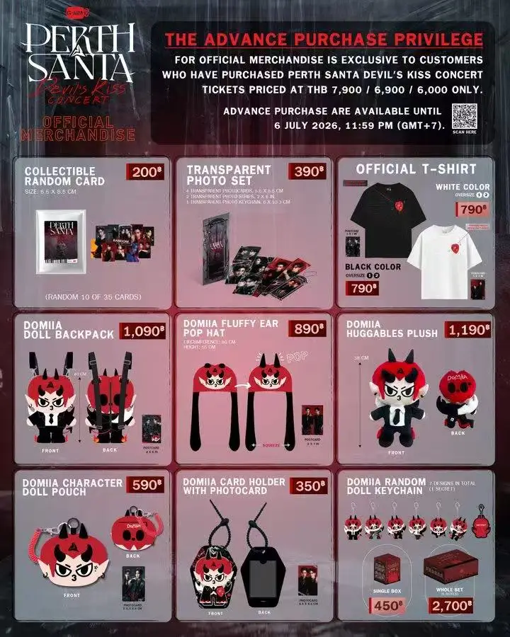 Pre-sale Official Gmmtv Thai Star Perthsanta Thai TV Perfect 10 Liners Dangerous Romance Devil's Kiss Concert Backpack Card