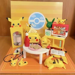 Pokemon Gashapon Capsule Toy Pikachu Room Elf Model Toys Mini Furniture Table Miniature Scene Ornaments Models Decoratoion Gifts