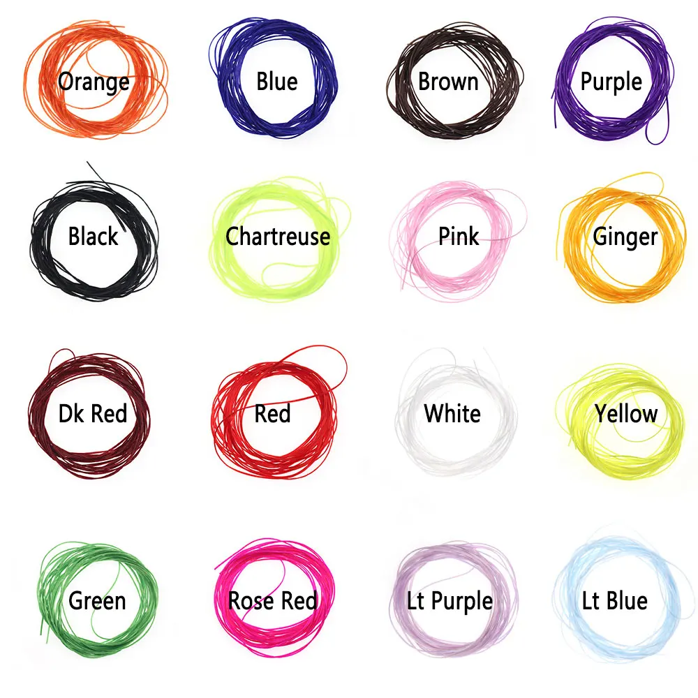 Bimoo 4M 0.6mm Micro Flex Worm Elastic Floss Line Nymph Body Buzzer Flexi Worm Fly Streamer Sea Fishing Lures Fly Tying Material