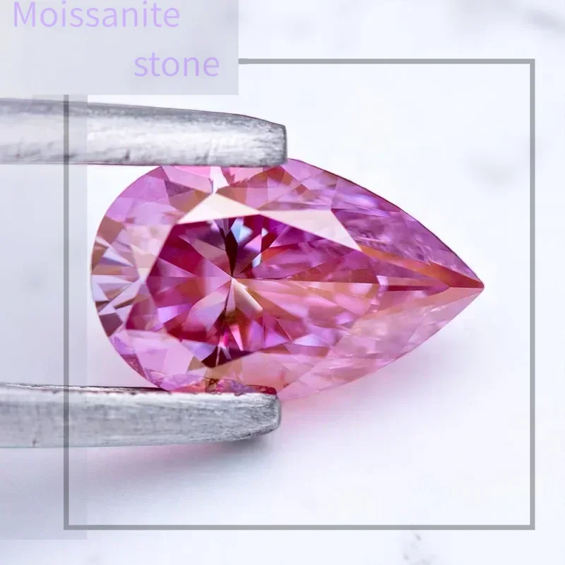 

M-Top муассанит в форме груши Сакура розового цвета VVS1 с сертификатом GRA для подвесок из драгоценных камней Бусины для изготовления драгоценных камней