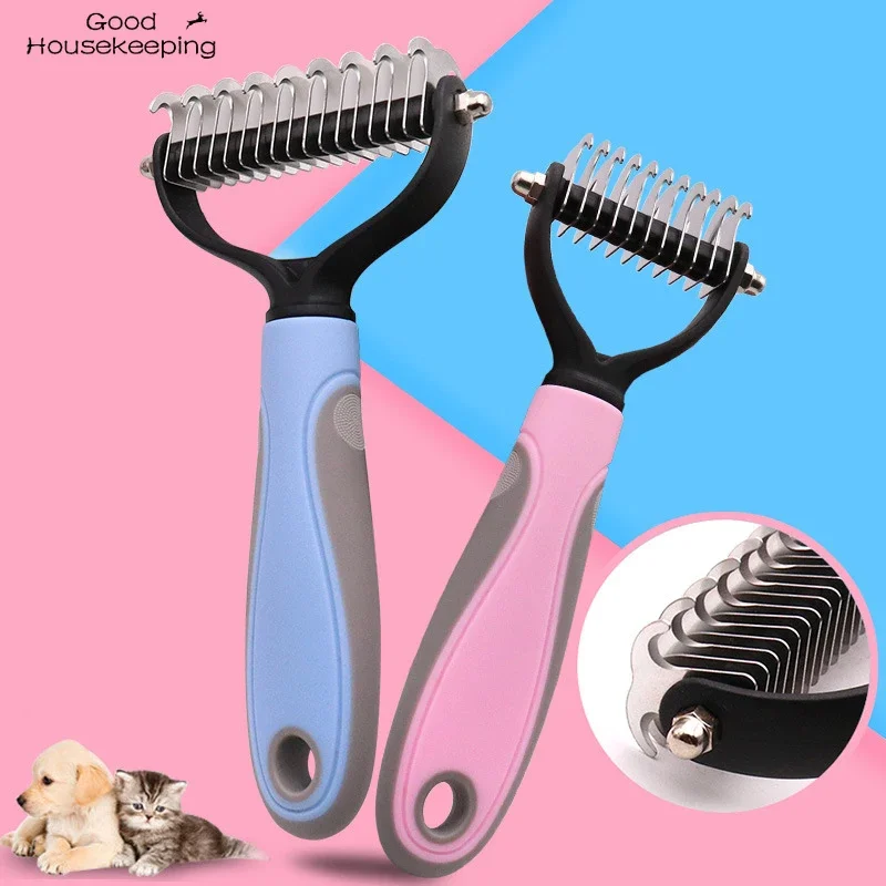 

Pets Fur Knot Cutter Dog Grooming Shedding Tools Pet Cat Hair Removal Comb Brush Double sided Pet Products Suppliers