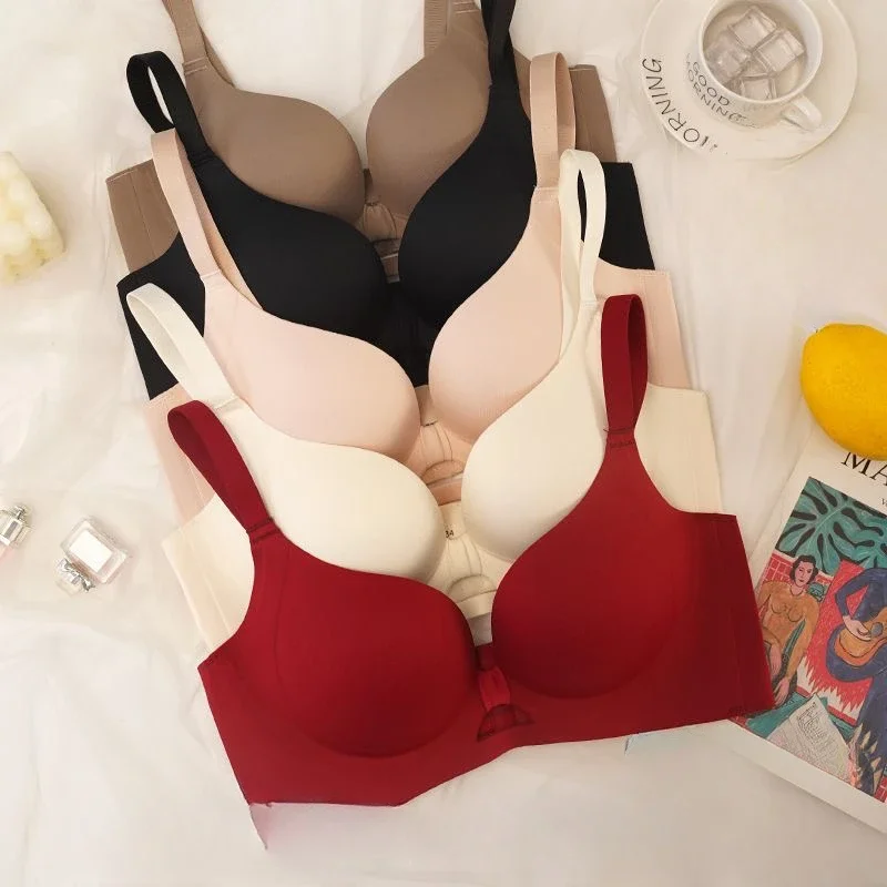 MOYISU حمالة صدر قابلة للتعديل لتعزيز الصدر الصغير بدون خياطة حمالة صدر مضادة للترهل تصميم خلفي مثير مبطن ناعم مريح