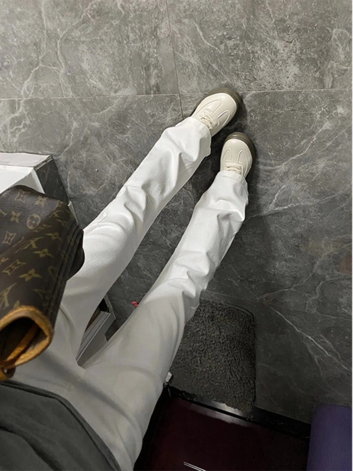 

Мужские зимние джинсовые джинсы на подкладке Cleanfit Thiened Fce, прямые расклешенные длинные брюки с микро-расклешенями, American Street Sle