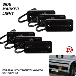 6pcs Dynamic LED Side Marker Lamp Turn Signal Blinker Light For Iveco Fiat Ducato Citroen Relay Peugeot Boxer Renault VOLVO