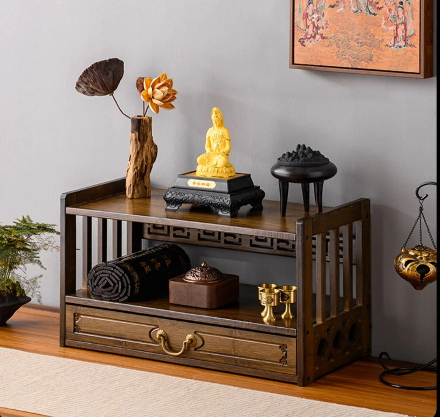 

Buddha Shrine Clothes Closet Altar Home Buddha Worship Pedestal Heightened Bodhisattva Base Prayer Altar Table Altar