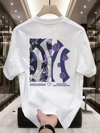 Fashionable Short-sleeved T-shirt for Men and Women, Boyfriend-style Round-neck Pullover, Versatile Men's Top Summer Collection