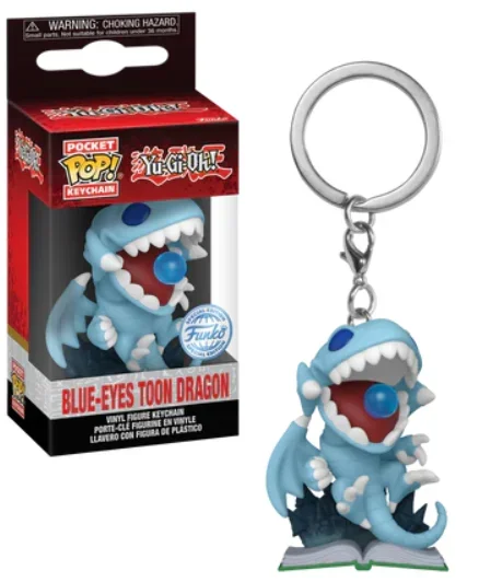 Funko Pop! YU-GI-OH-Keychain Action Figure Blue-Eyes Toon Dragon (Attack) Children's PVC Collection Keychain Decoration Toys