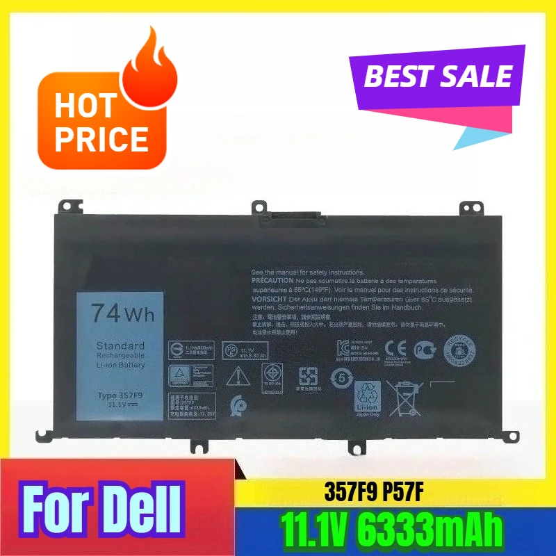 

11.1V 6333mAh Laptop Battery 357F9 P57F for Dell 7000 7559 7566 7567 7759
