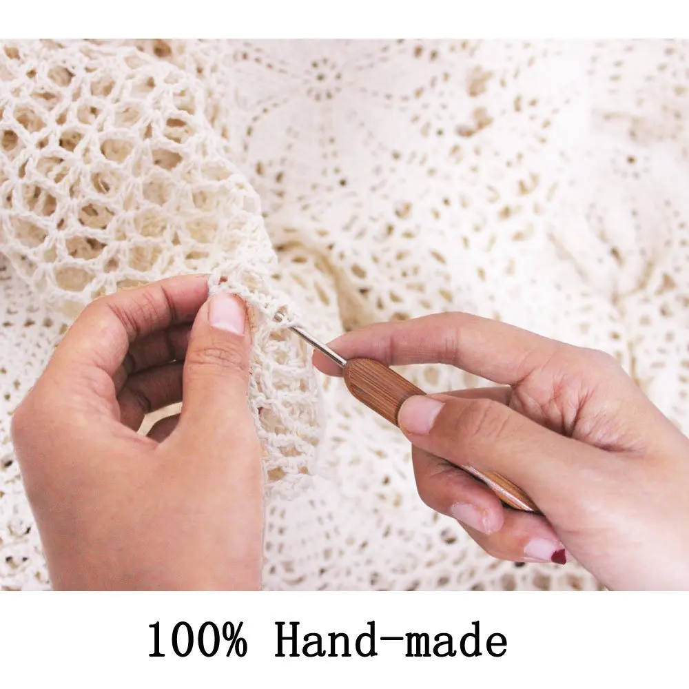 100% Cotton Handmade Crochet Floral Lace Table Runner Rectangle Coffee Table Dresser Decor