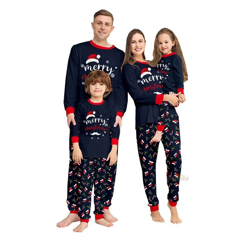 

2024 Christmas Family Matching Pyjamas Set Adult Mother Father Kids 2Pcs Xmas Pajamas Outfits Baby Look Sleepwear Dog Clothes