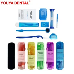8pcs/Box Orthodontic Oral Care Kit Portable Travel Foldable Toothbrush Dental Mouth Mirror Floss Threaders Interdental Brushes