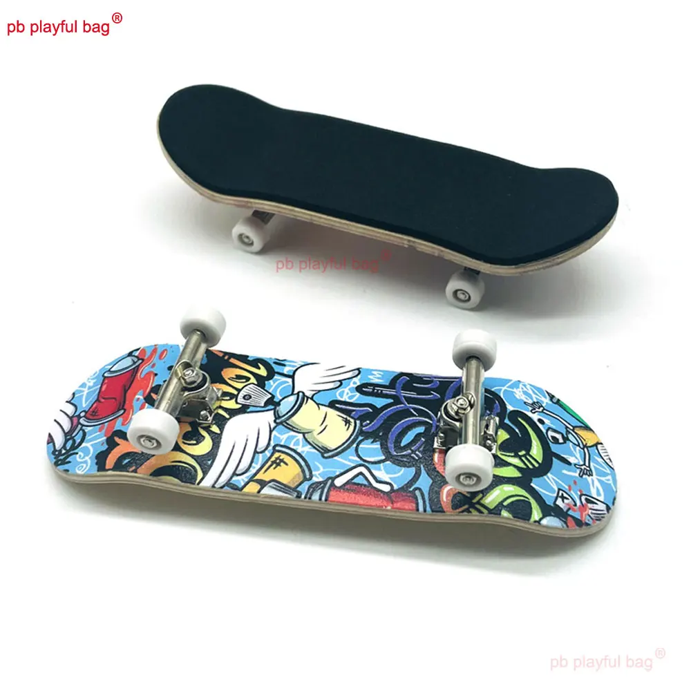 Finger Skate Boarding 30*100mm Wooden Fingerboard Party Fun Gifts Creative Toys Cartoon Pattern Kids Toy ZG335