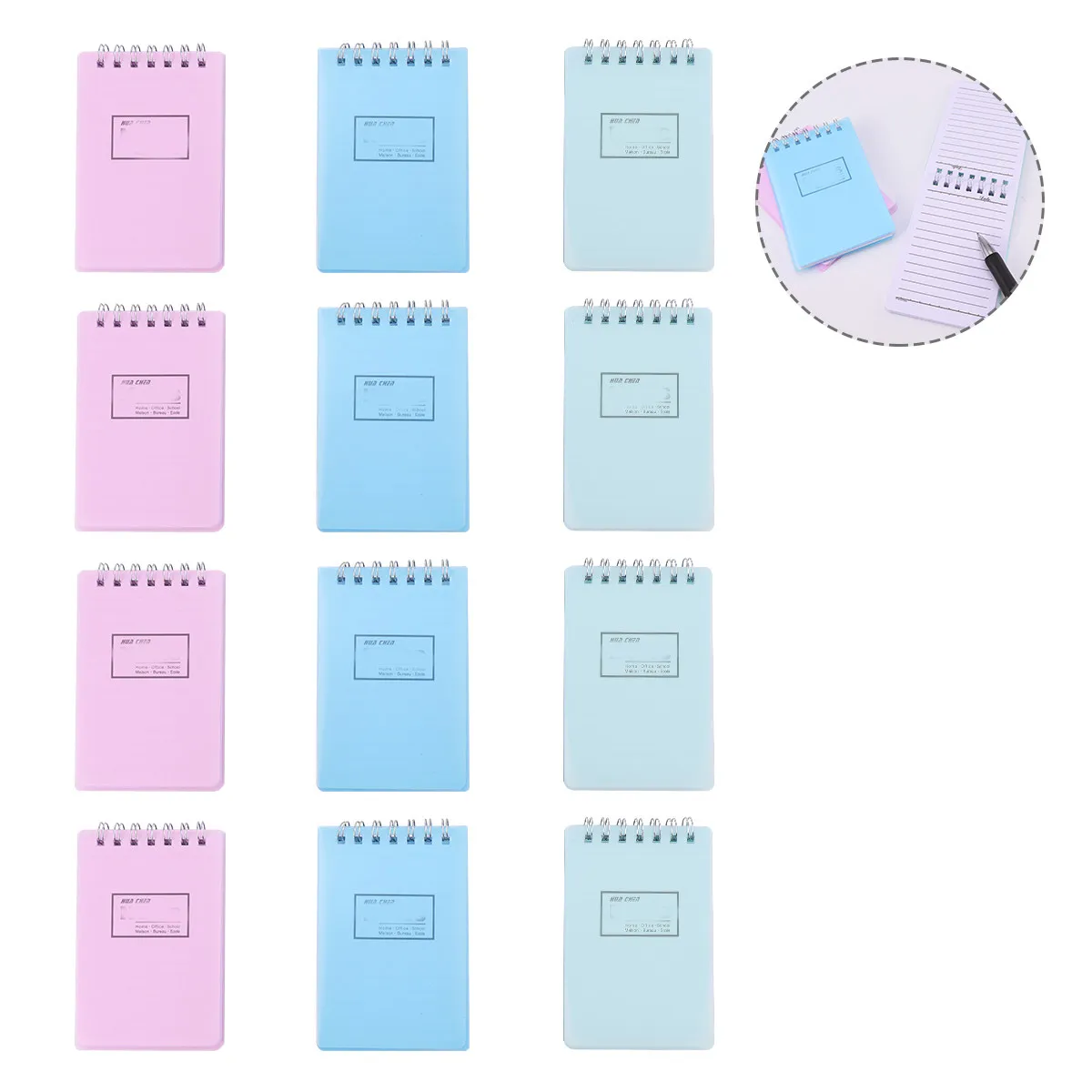 12pcs Coil Notebook with Binder Ring – Portable Mini Notepad for Study, Memo, DIY Cards – Compact School Office Stationery
