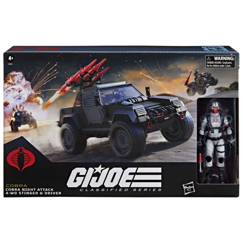 Hasbro G.I. Joe Geclassificeerde Serie: #120, Cobra Night Attack 4-wd Stinger Voertuig En Coureur Nieuw In Stock Action Figures