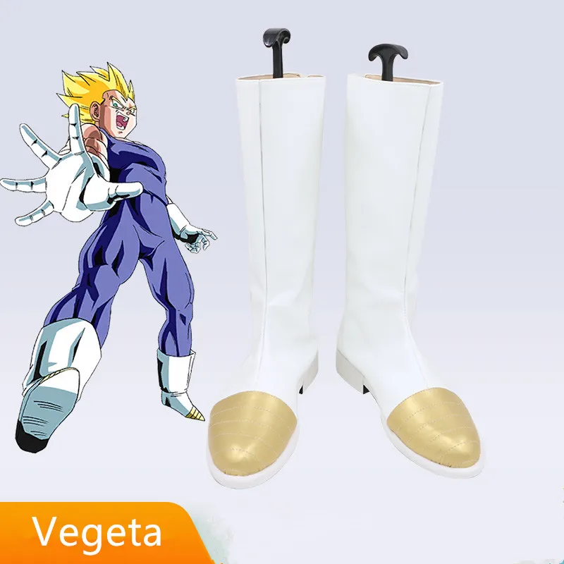 Zapatos de disfraz de Anime DBZ Vegeta IV, botas de piel sintética blancas hechas a mano