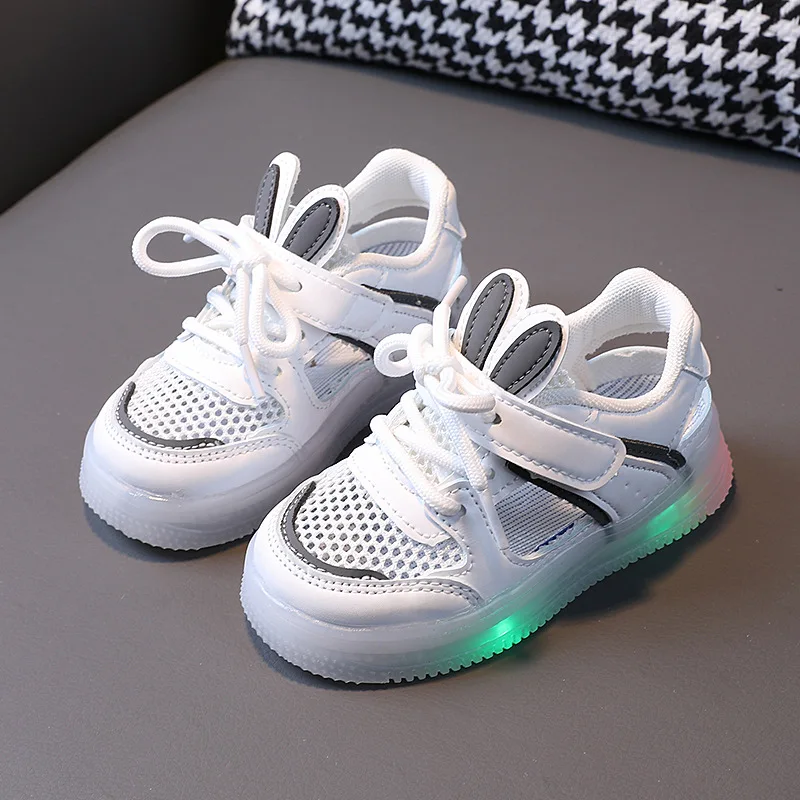 Tennis Shoe LED Children Trainer Cartoon Boy Casual Sneaker for Boy Kid Shoe for Girl Mesh Breathable Shoe Baby Illuminated Shoe