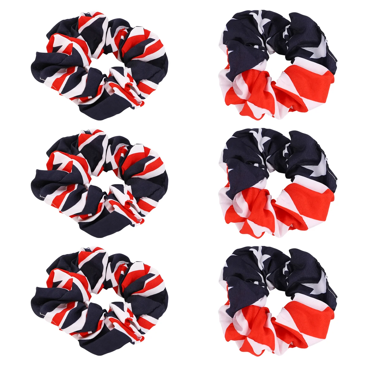 

6 Pcs Hair Ribbons for Women Flag Fabric Tie Headband High Elasticity National Scrunchies American