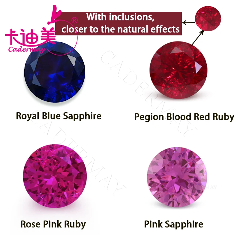 Royal Blue With Inclusions Lab Grown Sapphire Loose Stone Pegion Ruby Round Shape AGL DIY Fine Jewelry Making DIY Gemstones
