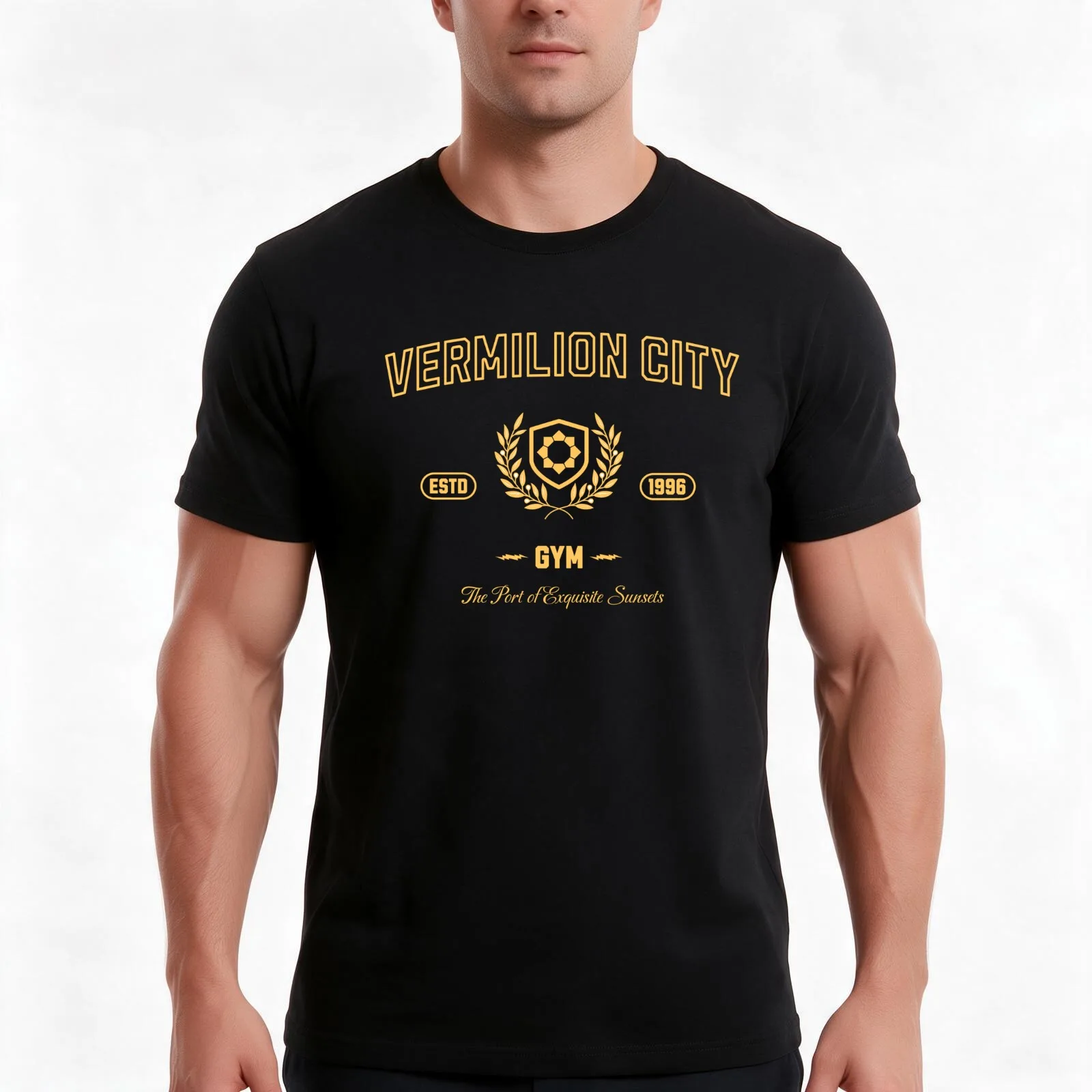 Vermilion City Gym college Thunder badge Lt. surge japanese T-Shirt, Summer Casual Cotton Tee, Oversized Streetwear Tops