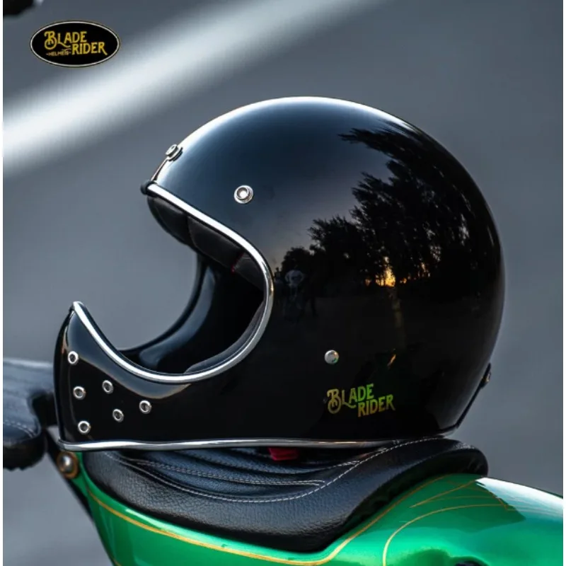 DOT Approved Retro Motorcycle Helmet Men's Motorcycle Cruise Full Helmet Four Seasons Universal Off Road Helmet Casco Para Moto