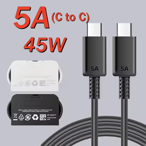 20-50pcs 5A PD 45W Dual USB C Super Fast Charge Cable for Samsung S22 S23 S24 Plus Note 20 Ultra A53 A54 A55 Charging Data Cable