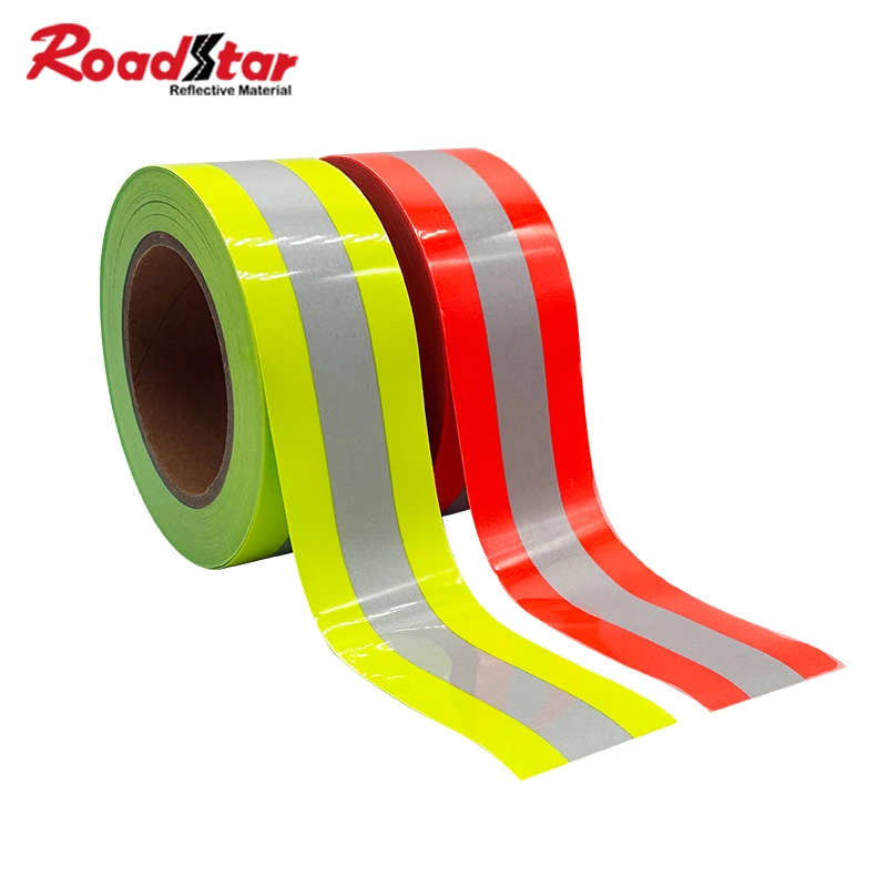 Roadstar Bicolor Flame Retardant Reflective Heat Transfer Tape Warning Tape Iron on Firefighter Clothes