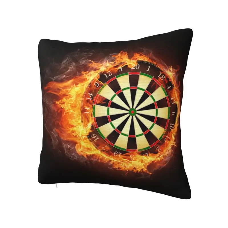 Darts Board In Fire Pillow Case 45x45cm Decor Home Nordic Arrow Archery Target Cushions for Sofa Square Pillowcase