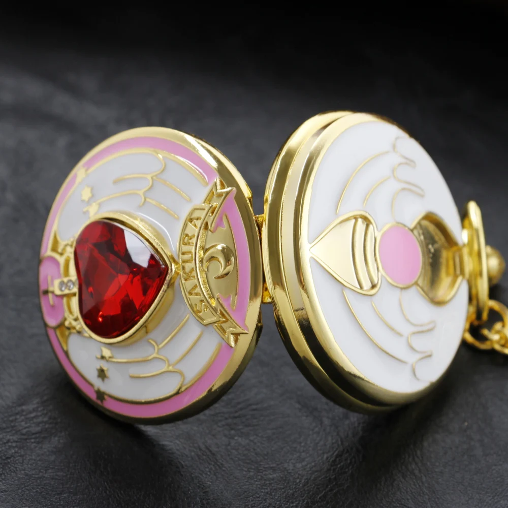 Red Love Kunta Brand Exquisite Quartz Pocket Watch Fashion Pendant Necklace Male and Female Students Festival Gift