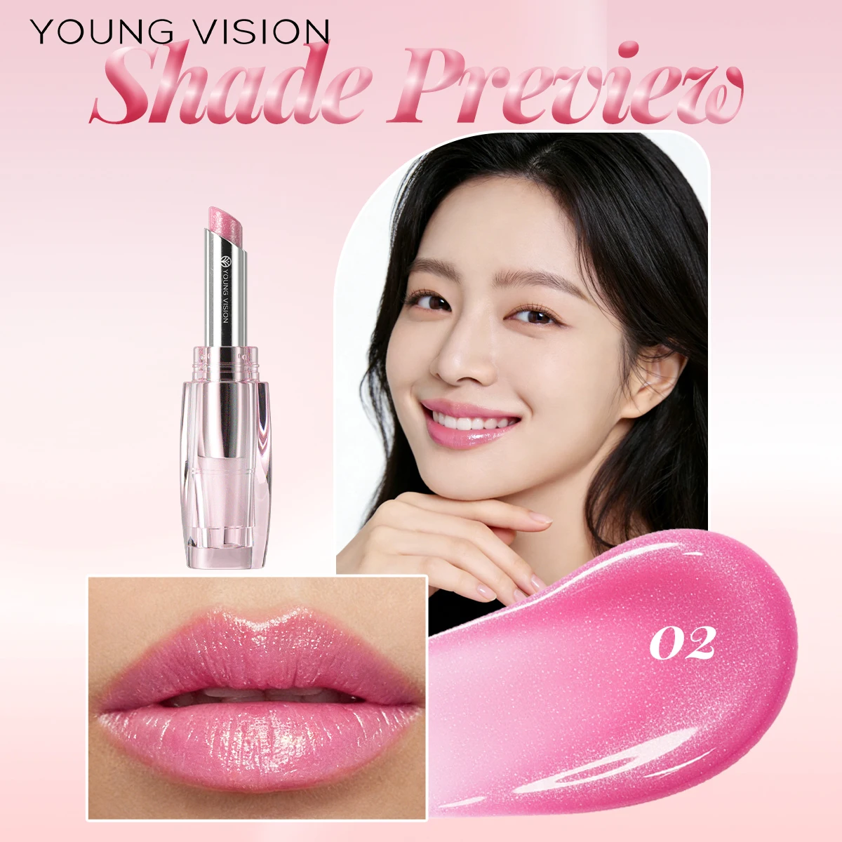 6-kleuren kristal glanzende lippenstift - hydraterende getinte lippenbalsem, glans, transparante buis, langdurige hydratatie,