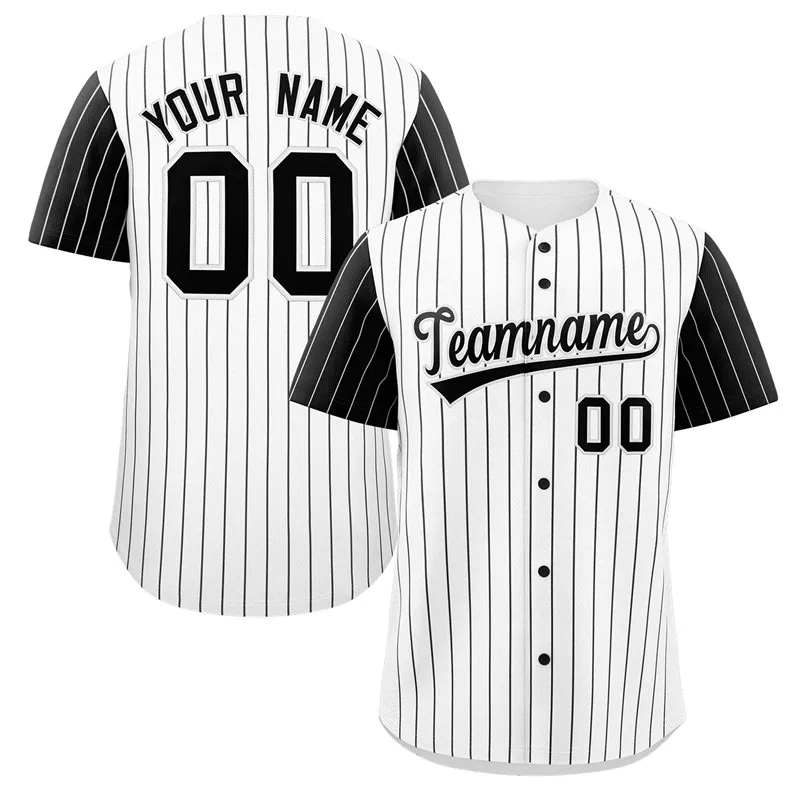 

Personalized name baseball jersey with fine stripes and 3D printing neutral street casual sports short sleeved shirt top Q0268