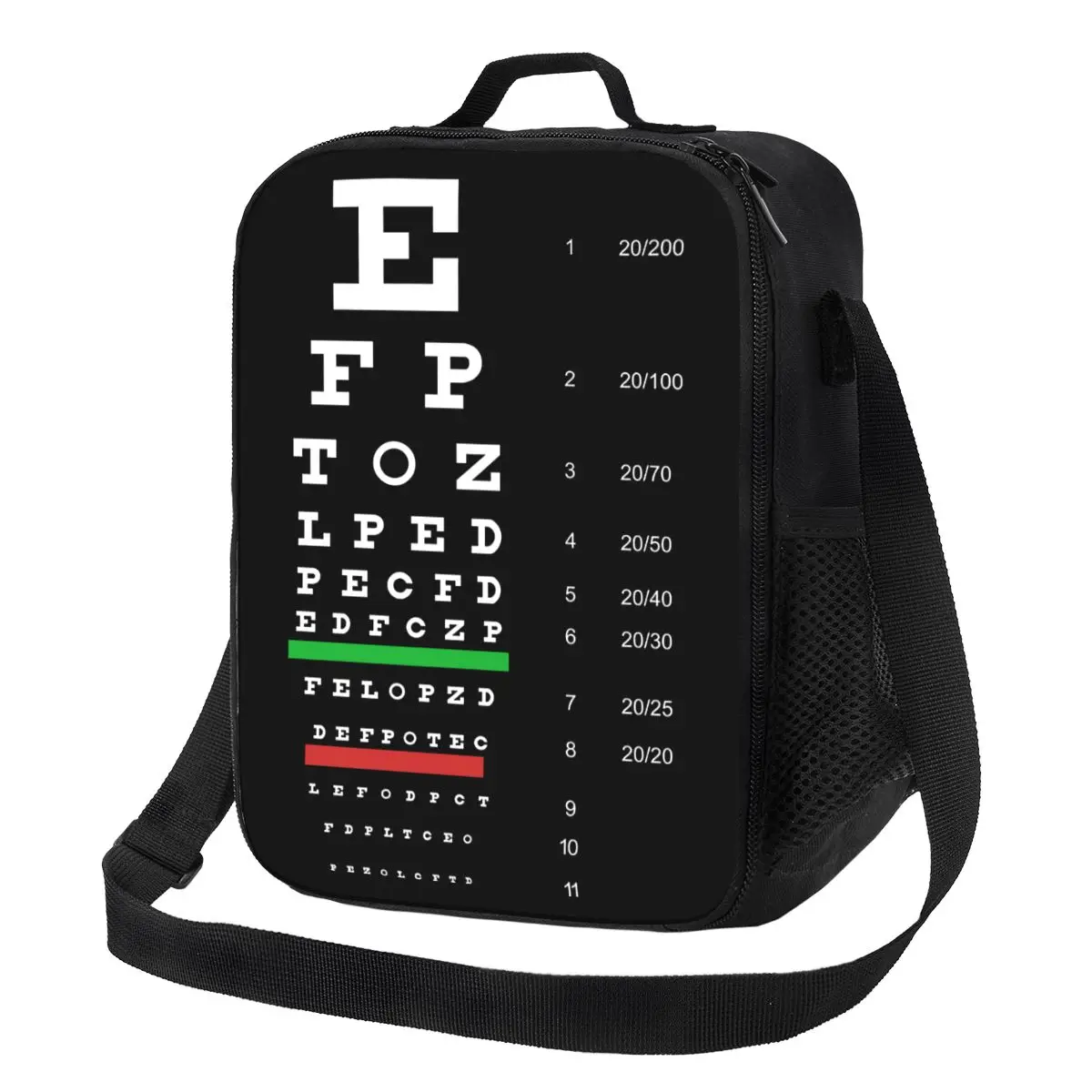 Custom Snellen Eye Chart Art Thermal Insulated Lunch Bags Women Lunch Container for Work School Travel Storage Bento Food Box