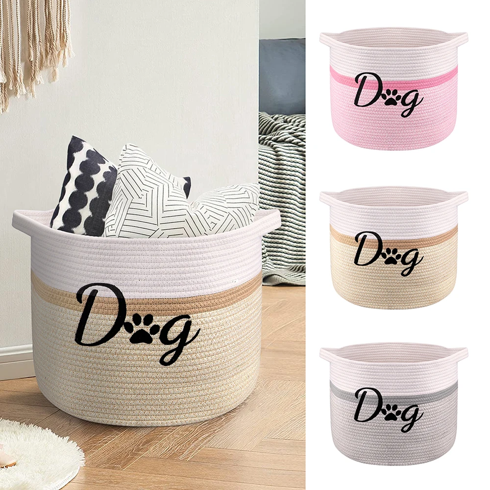 

Durable Dog Toy Basket Storage Foldable Pet Bin Accessories Box Container Stuff Sundries Organize Baskets Case Home Tool