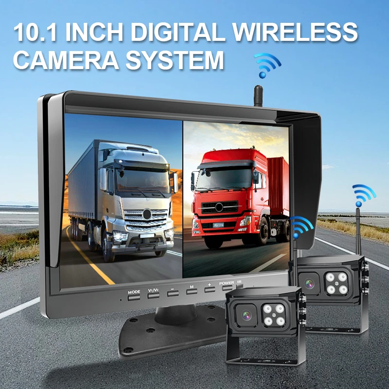【Hot Selling】Multi Split   DVR   10.1 IPS LCD Recorder Screen With 1080P HD Night Vision Wireless Backup  s fo