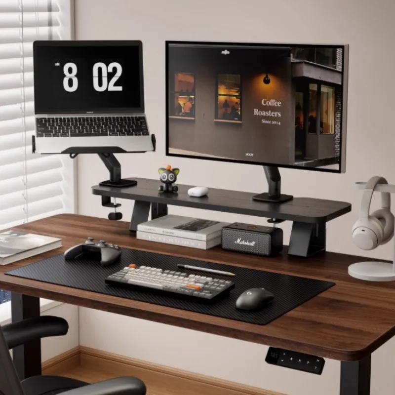 Brateck Monitor Stand Riser,Wood Grain Desktop Shelf,Computer Monitor Organizer with Cable Management,Home Office Desk Accessory